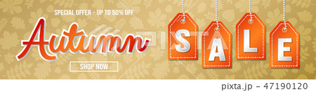 Autumn Sale - design of panoramic header. Vector. Autumn Sale - design of panoramic header. Vector. 47190120