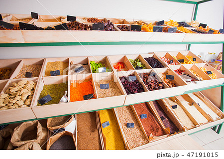 Great variety of healthy products at vegan shop 47191015