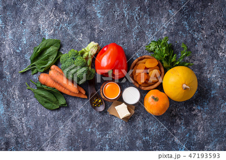 Healthy products rich in vitamin A 47193593