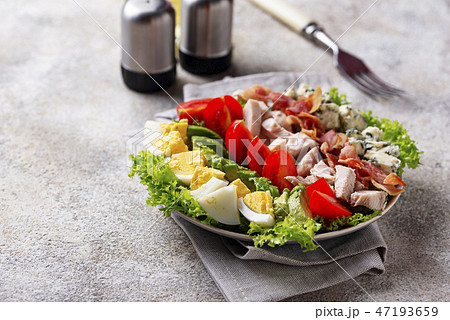 Cobb salad,  traditional American food 47193659