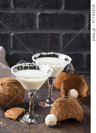 Coconut martini or Margarita. Alcoholic cocktail Coconut martini or Margarita. Alcoholic cocktail 47193918