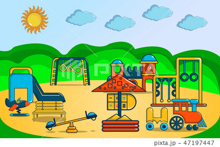 Playground concept banner, cartoon style 47197447