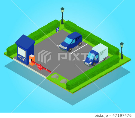 Parking concept banner, isometric style 47197476