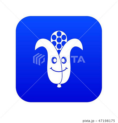 Fresh smiling corncob icon digital blue 47198175