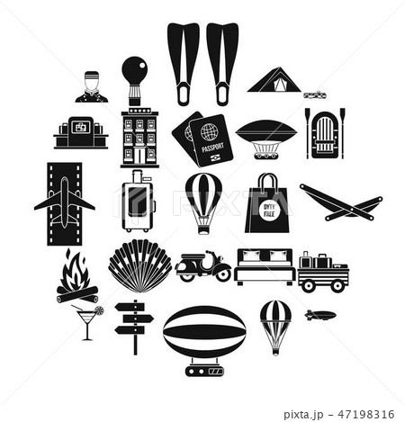 Time to move icons set, simple style 47198316