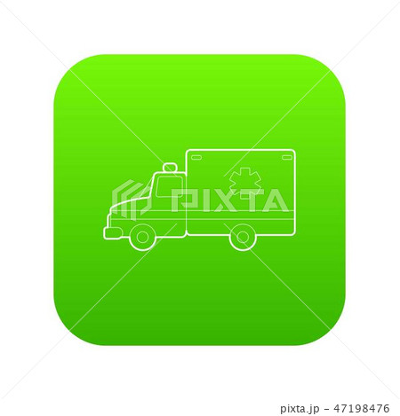 Ambulance icon green vector 47198476