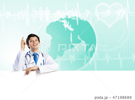 Doctor with banner Doctor with banner 47198689