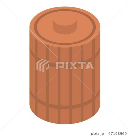 Wood honey barrel icon, isometric style Wood honey barrel icon, isometric style 47198969