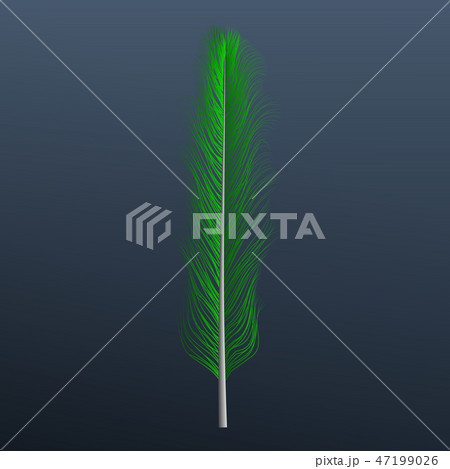 Green feather icon, realistic style Green feather icon, realistic style 47199026