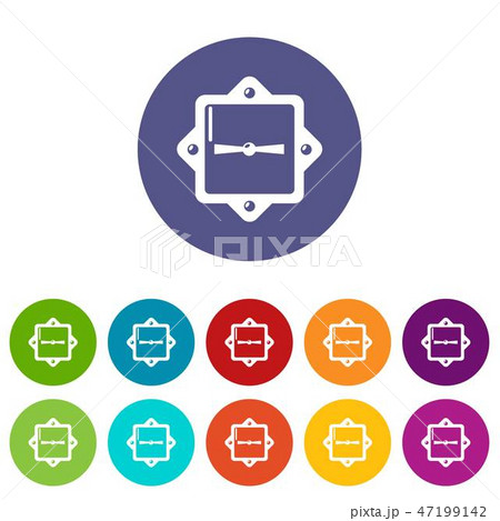 Lock retro icons set vector color Lock retro icons set vector color 47199142