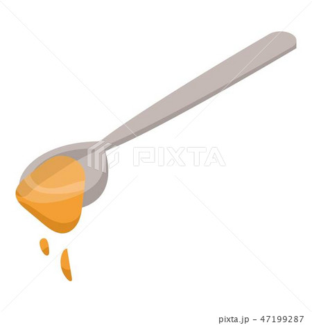 Spoon of honey icon, isometric style 47199287