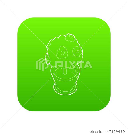 Bonsai plant in a pot icon green vector 47199439