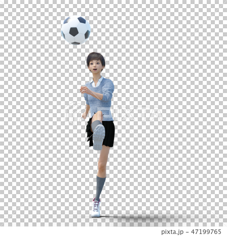 Female student to play perming3DCG illustrations material Female student to play perming3DCG illustrations material 47199765