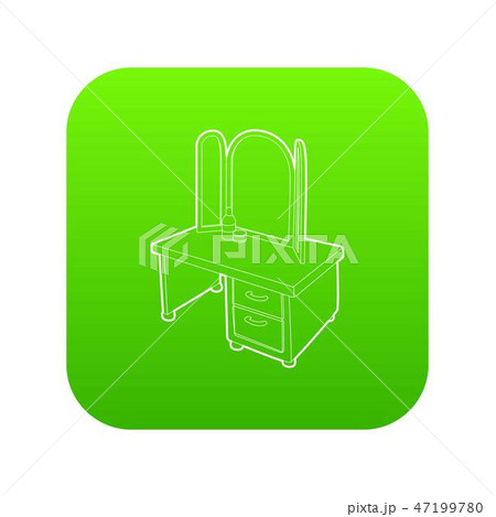 Dressing table with a mirror icon green vector Dressing table with a mirror icon green vector 47199780