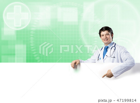Doctor with banner Doctor with banner 47199814