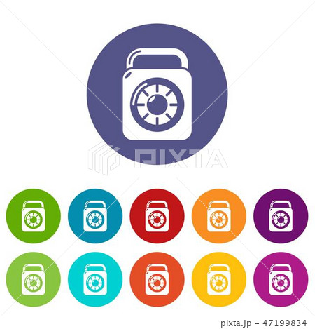 Lock element icons set vector color 47199834