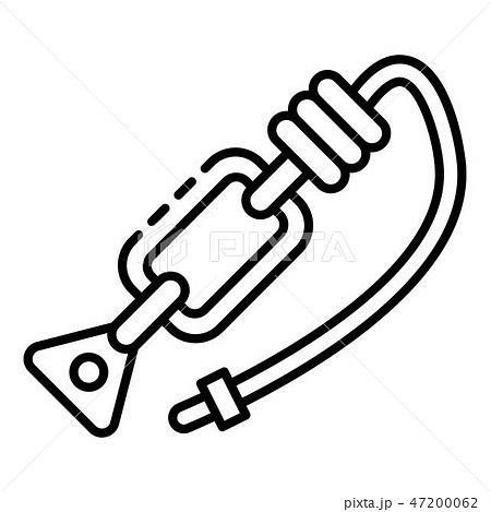 Rope carabine icon, outline style Rope carabine icon, outline style 47200062