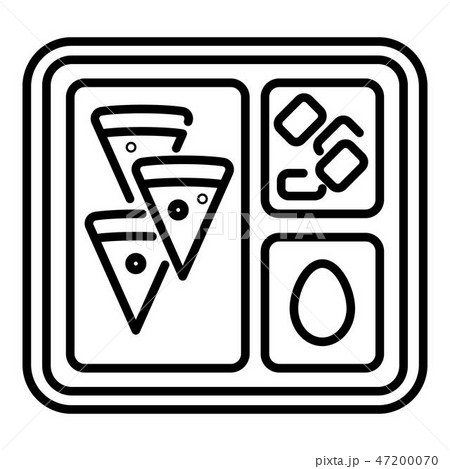 Lunch school tray icon, outline style Lunch school tray icon, outline style 47200070