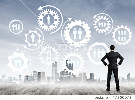 Social connection concept drawn on screen as symbol for teamwork and cooperation Social connection concept drawn on screen as symbol for teamwork and cooperation 47200073