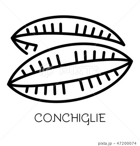Conchiglie pasta icon, outline style Conchiglie pasta icon, outline style 47200074