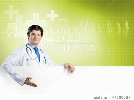 Doctor with banner Doctor with banner 47200287