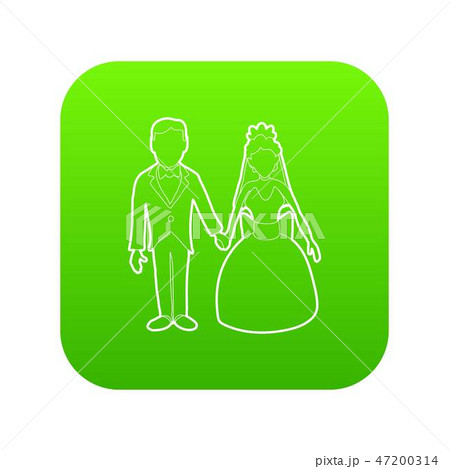 Wedding icon green vector 47200314
