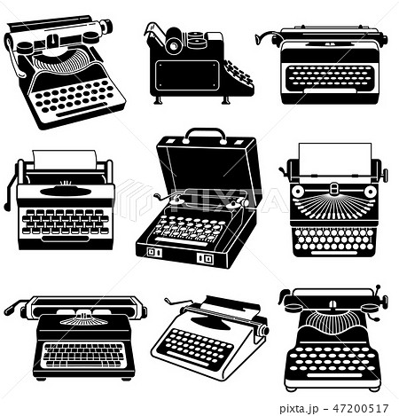 Typewriter Icon Set Simple Styleのイラスト素材