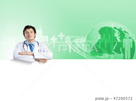 Doctor with banner Doctor with banner 47200572