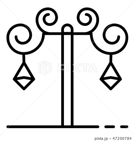 Anvil street light pillar icon, outline style 47200784