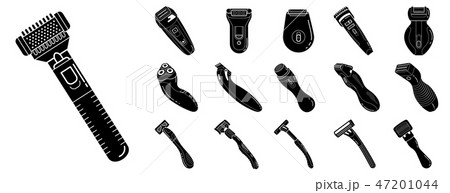 Shaver icon set, simple style Shaver icon set, simple style 47201044