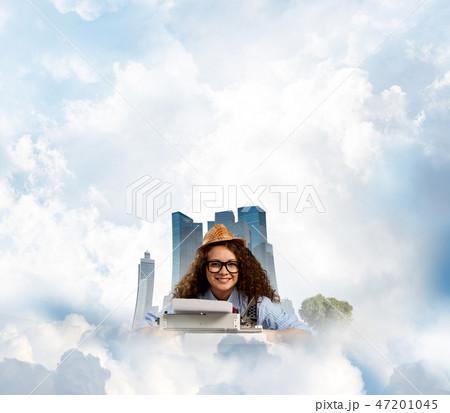 Creative inspiration of young female writer. Creative inspiration of young female writer. 47201045