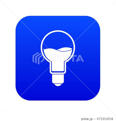 Light bulb with blue water inside icon digital blue 47201058