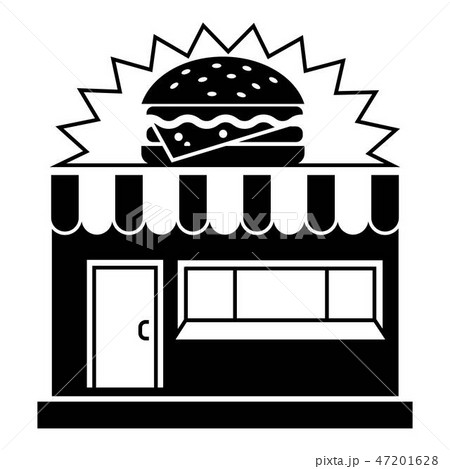 Burger street shop icon, simple style 47201628
