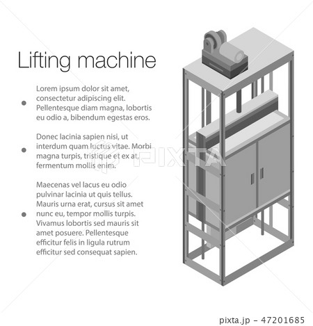 Lifting machine concept background, isometric style 47201685