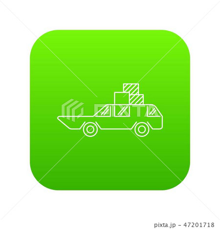Hatchback with boxes icon green vector 47201718