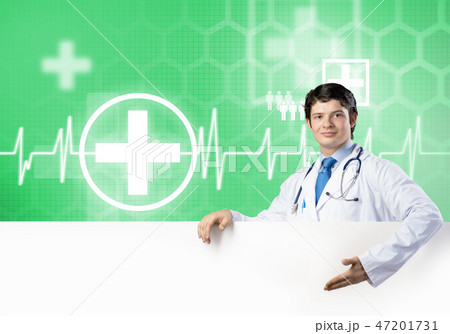 Doctor with banner 47201731