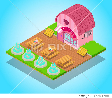 Caramel concept banner, isometric style 47201766