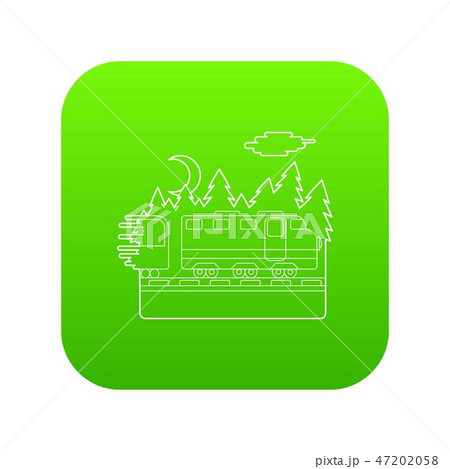 Train in night rides through forest concept 47202058