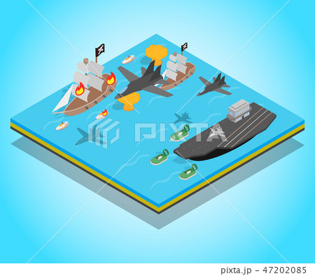 Buccaneer concept banner, isometric style Buccaneer concept banner, isometric style 47202085