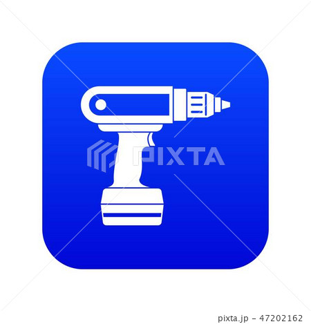 Electric screwdriver drill icon digital blue 47202162