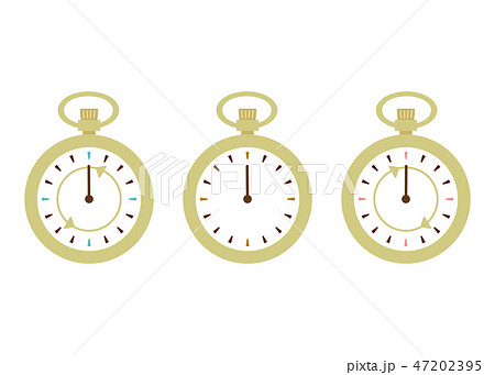 Pocket Watch Needle Reverse Forward Past Stock Illustration