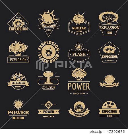 Explosion power logo icons set, simple styleのイラスト素材 [47202676] - PIXTA