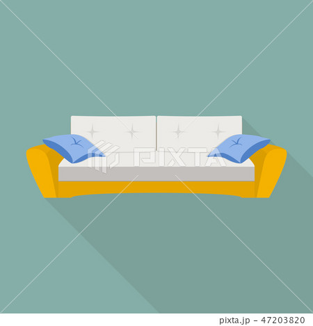 Pillow sofa icon, flat style Pillow sofa icon, flat style 47203820