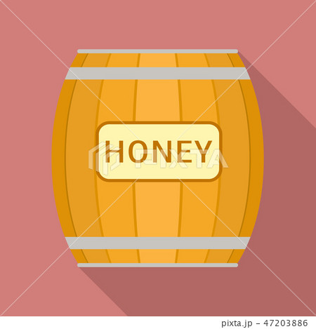 Honey barrel icon, flat style Honey barrel icon, flat style 47203886