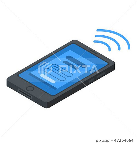 Smartphone nfc payment icon, isometric style Smartphone nfc payment icon, isometric style 47204064