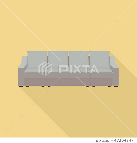 Big pillow sofa icon, flat style 47204247