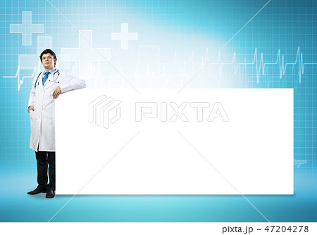 Doctor with banner Doctor with banner 47204278