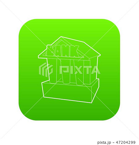 Bank icon green vector 47204299