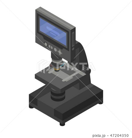 Digital microscope icon, isometric style 47204350
