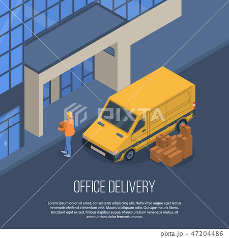 Office delivery concept background, isometric style 47204486